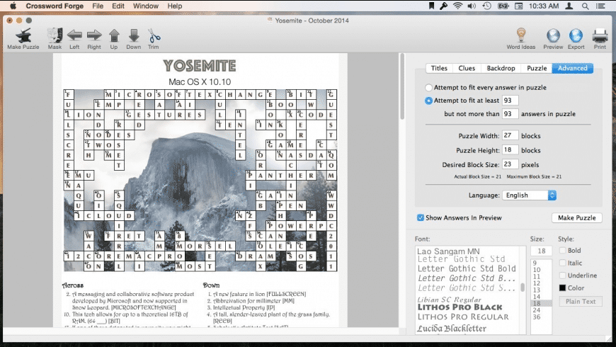 Free crossword puzzle maker software